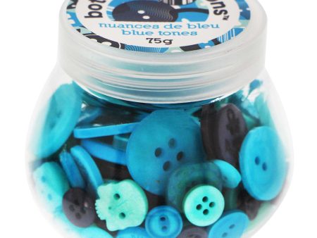 CRAFTING ESSENTIALS Bottle o  Buttons - Blue Tones - 75g (2.6oz) Discount