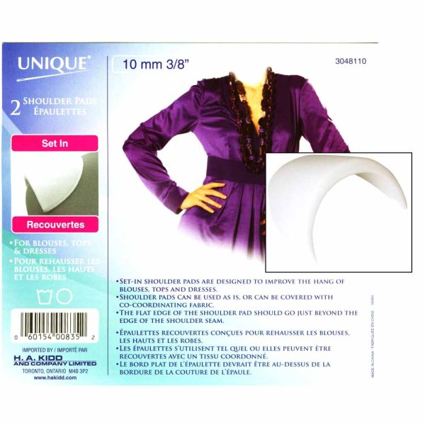 UNIQUE SEWING Shoulder Pads Small White - 10mm (⅜ ) - 2pcs For Cheap