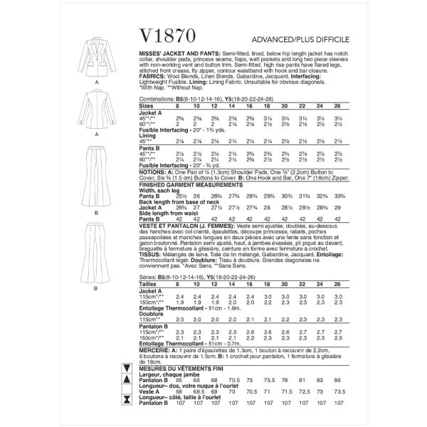 V1870 Misses  Jacket and Pants For Discount