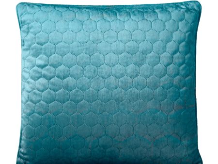 Decorative feather cushion - Luxe quilted - Teal - 20 x 20   Online