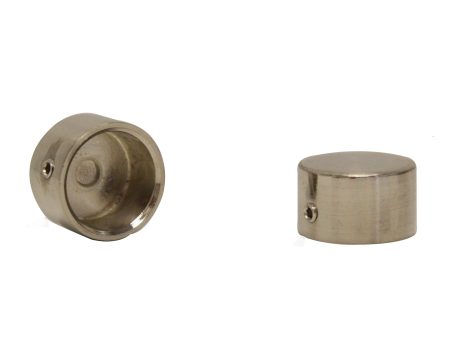 BRUSHED SILVER END CAPS - for a ¾   (19mm) diameter rod Online now